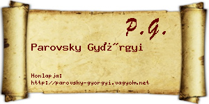 Parovsky Györgyi névjegykártya